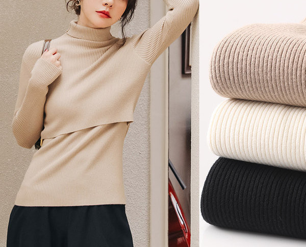 Bluza casual de dama pentru gravide cu guler inalt