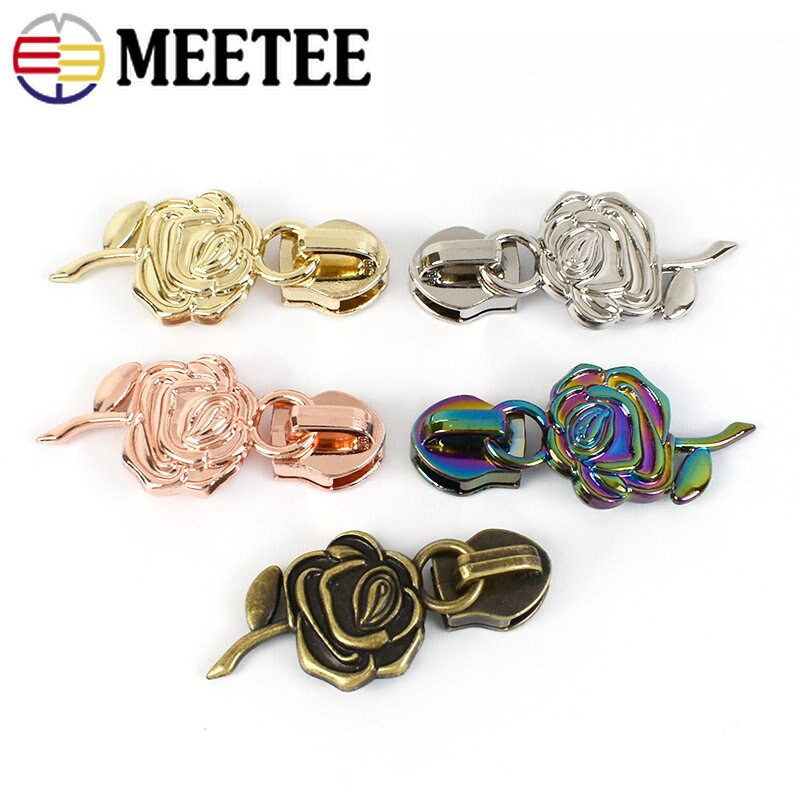 10 buc 5 # glisor cu fermoar trandafir pentru fermoar din nailon Decor pentru cap Kit de reparare cu fermoar pentru geanta haine jacheta haina bricolaj accesorii de cusut