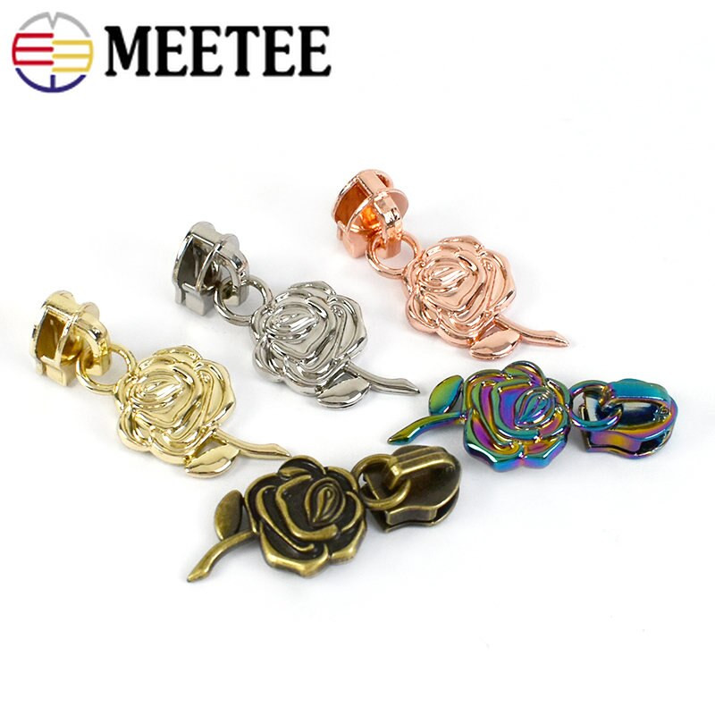 10 buc 5 # glisor cu fermoar trandafir pentru fermoar din nailon Decor pentru cap Kit de reparare cu fermoar pentru geanta haine jacheta haina bricolaj accesorii de cusut