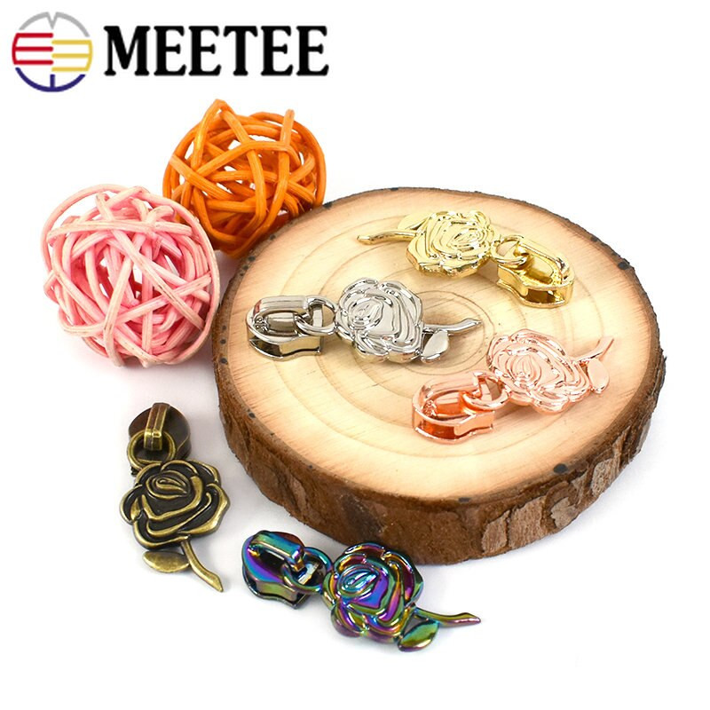 10 buc 5 # glisor cu fermoar trandafir pentru fermoar din nailon Decor pentru cap Kit de reparare cu fermoar pentru geanta haine jacheta haina bricolaj accesorii de cusut