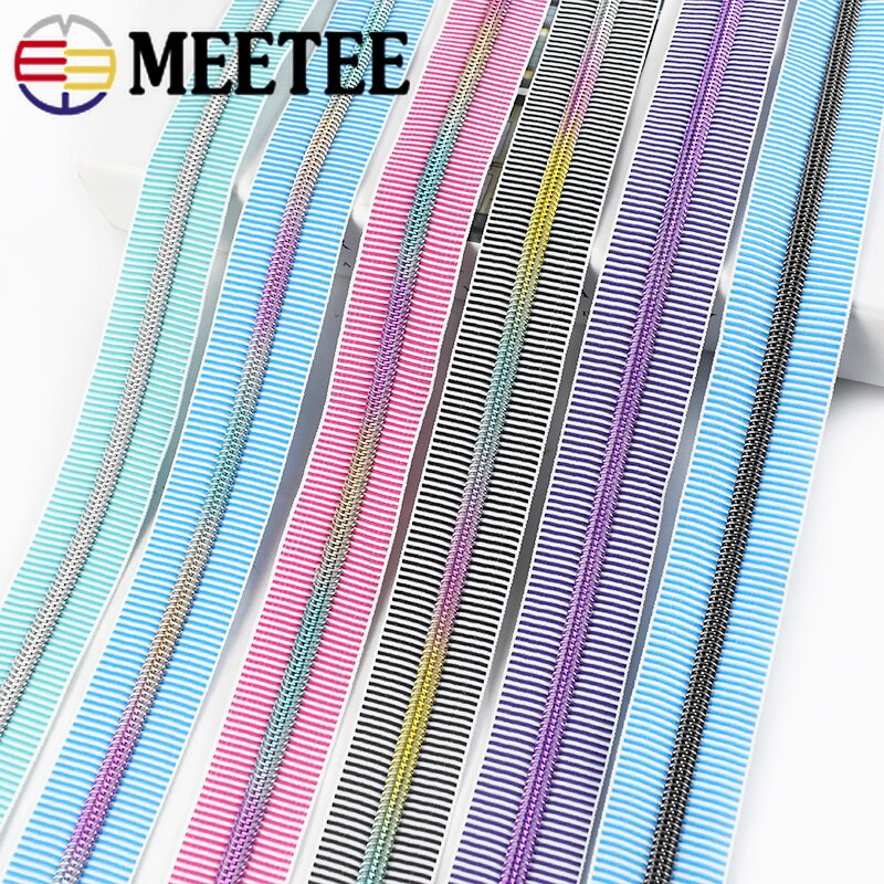 2/4/10 meetrit 5# nailonist tõmblukuga teibid Triibulised dekoratiivsed tõmblukud koti jaoks seljakoti riided, pagas, isetegemine rõivaste õmblustarvikud