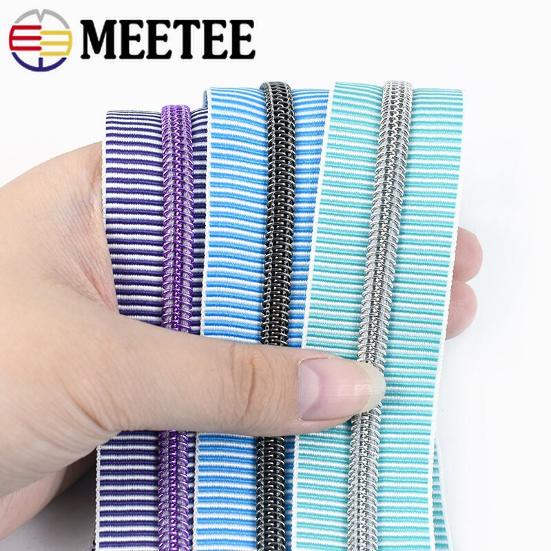 2/4/10 meetrit 5# nailonist tõmblukuga teibid Triibulised dekoratiivsed tõmblukud koti jaoks seljakoti riided, pagas, isetegemine rõivaste õmblustarvikud