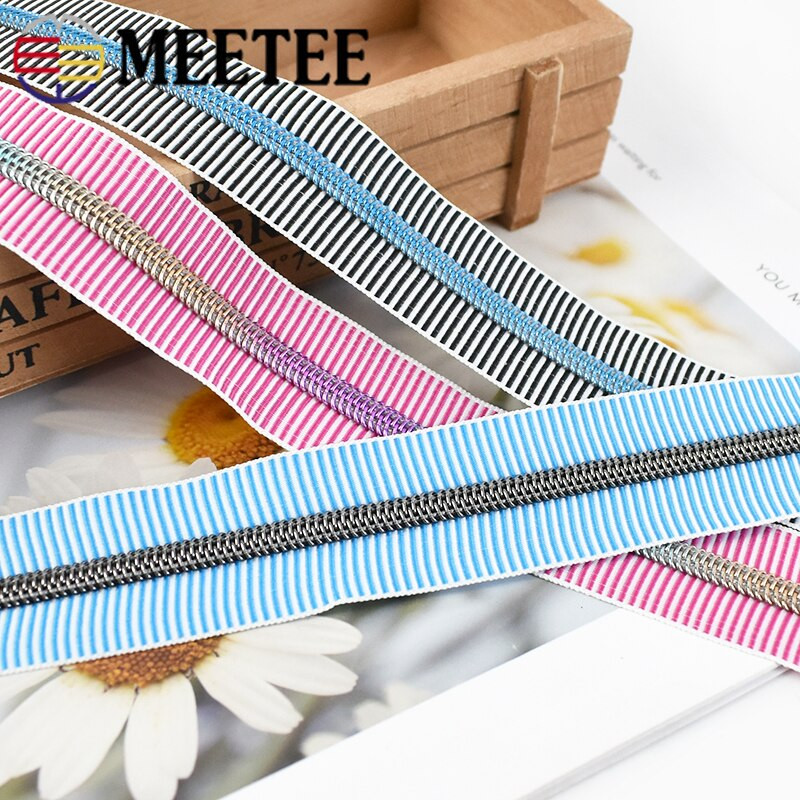 2/4/10 meetrit 5# nailonist tõmblukuga teibid Triibulised dekoratiivsed tõmblukud koti jaoks seljakoti riided, pagas, isetegemine rõivaste õmblustarvikud