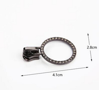 5# Kovové nylonové zipsové doplnky Lesklé okrúhle krúžky Diamantové sťahováky Posuvníky Oprava zipsu Výmena DIY Dizajn Šitie oblečenie