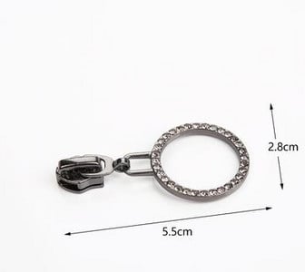 5# Kovové nylonové zipsové doplnky Lesklé okrúhle krúžky Diamantové sťahováky Posuvníky Oprava zipsu Výmena DIY Dizajn Šitie oblečenie