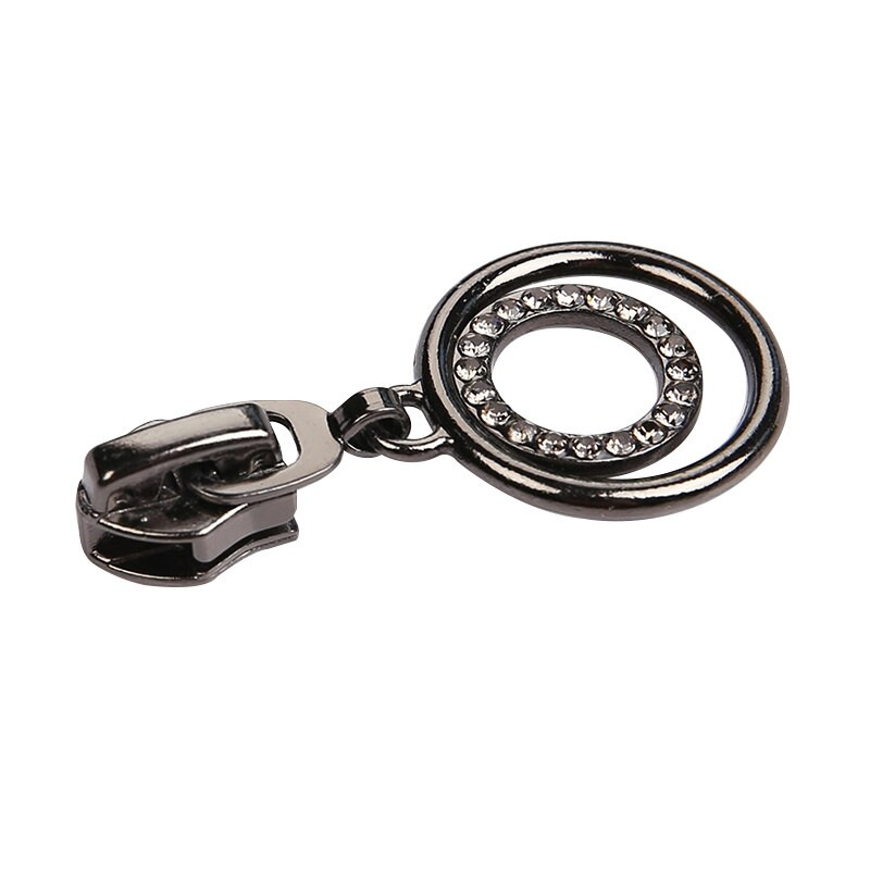 5# Kovové nylonové zipsové doplnky Lesklé okrúhle krúžky Diamantové sťahováky Posuvníky Oprava zipsu Výmena DIY Dizajn Šitie oblečenie