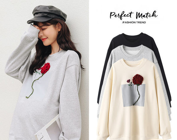 Dámska ležérna blúzka s oválnym výstrihom - tri farby pre tehotné ženy