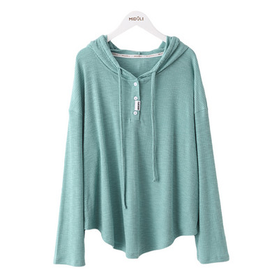 Naiste vabaaja kapuutsiga pluus rasedatele