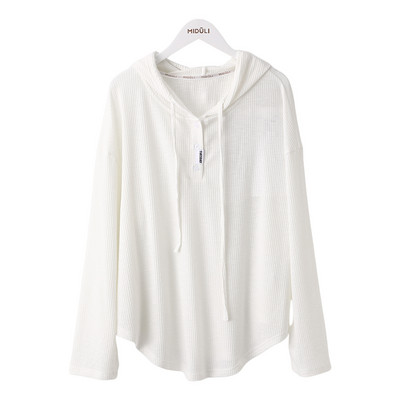 Naiste vabaaja kapuutsiga pluus rasedatele