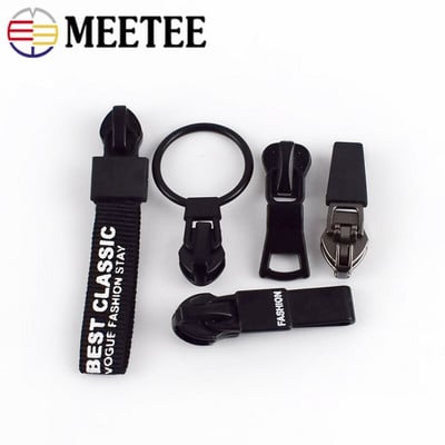 Meetee 10pcs 5# συρόμενα φερμουάρ αντι-φόρτωσης για αδιάβροχη αντίστροφη εγκατάσταση για αόρατο μπουφάν τσάντας Nylon Coil με φερμουάρ