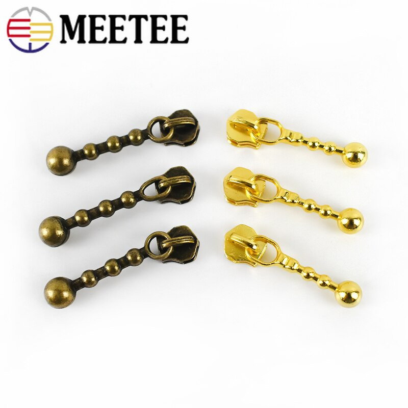 Meetee 20 ks 35 mm 3# zliatinové zipsy, zlaté bronzové, pre kovové zipsové hlavice, sťahováky na tašky, kabelky, odevy, šijacie príslušenstvo ZT014