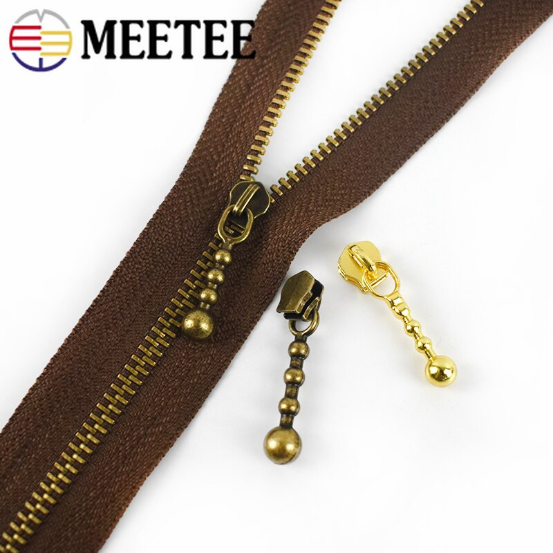 Meetee 20 ks 35 mm 3# zliatinové zipsy, zlaté bronzové, pre kovové zipsové hlavice, sťahováky na tašky, kabelky, odevy, šijacie príslušenstvo ZT014