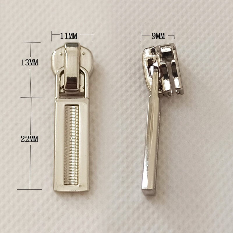 5 τεμ. 5# Μεταλλικό χρυσό και ασημί Φερμουάρ Slider Head Puller DIY Handwork Bag Bagage Accessories Clothing Αξεσουάρ Προσωπικότητα Κεφαλή φερμουάρ