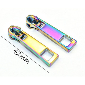 Размер 3/5 Rainbow Zipper #3/5 Висулка Zipper Head Zipper Puller Alloy Zipper Element Slider For Zip head Purse чанти Изработка