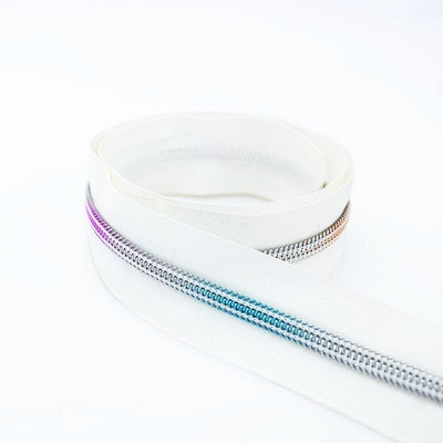 5 meetrit 5# nailonist tõmblukkude teip vikerkaare tõmblukuga tõmblukuga liugurkott jakk Riided Dekoratiivne tõmbluku paranduskomplekt Õmblustarvikud