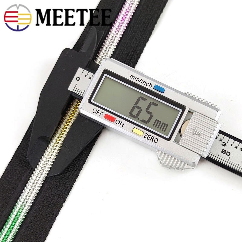 5 meetrit 5# nailonist tõmblukkude teip vikerkaare tõmblukuga tõmblukuga liugurkott jakk Riided Dekoratiivne tõmbluku paranduskomplekt Õmblustarvikud