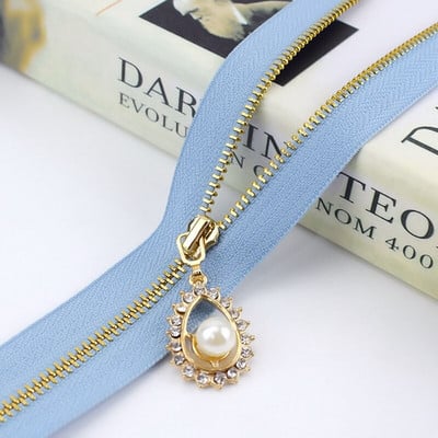 2/5 buc Meetee 3 # Fermoar metalic 40/50/60/70CM Fermoar dinți aurii cu capăt deschis pentru genți de cusut Poșetă jos jachetă fusta Accesoriu pentru îmbrăcăminte