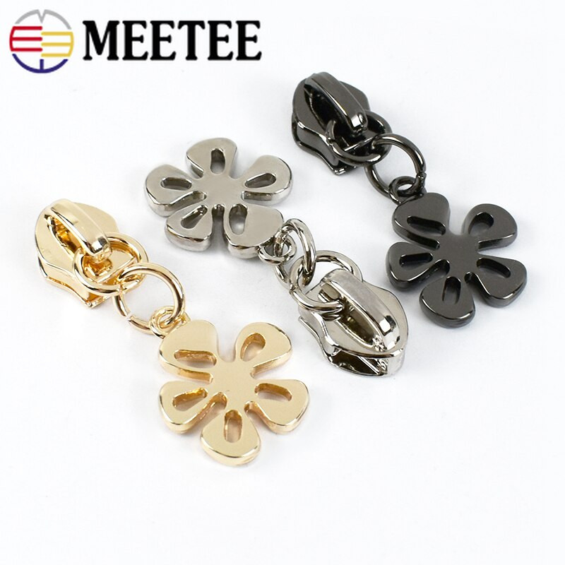 10 buc Meetee 5 # Glisoare cu fermoar pentru fermoar metalic nailon Kit de reparare fermoar pentru geantă Cap cu fermoar haine jachetă haină DIY accesorii de cusut