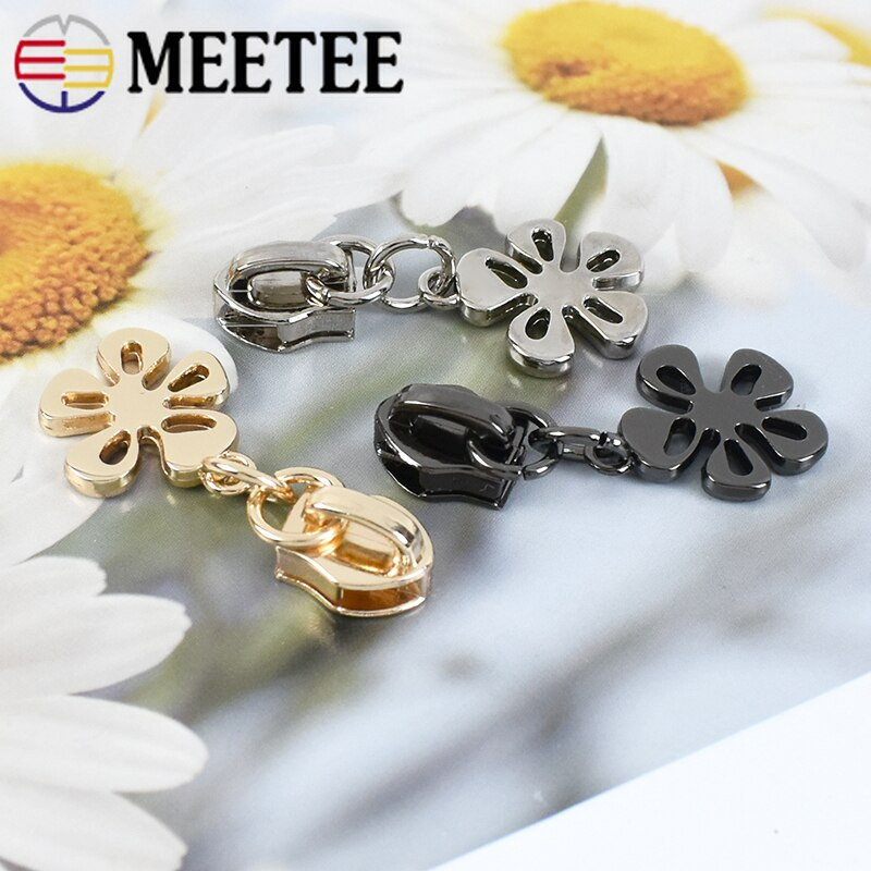 10 buc Meetee 5 # Glisoare cu fermoar pentru fermoar metalic nailon Kit de reparare fermoar pentru geantă Cap cu fermoar haine jachetă haină DIY accesorii de cusut