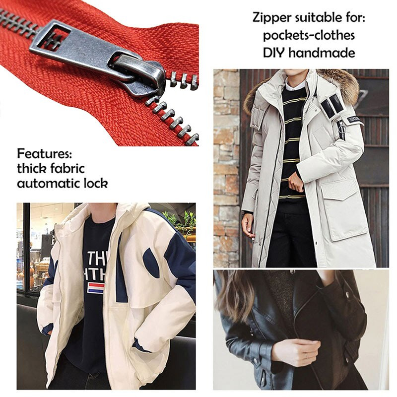 1 vnt. užtrauktukas, atviras dvigubas slankiklis, ilgas užtrauktukas, stora striukė su užtrauktuku, metalinė „pasidaryk pats“ siuvimo drabužių priedai, tvirtas užtrauktukas