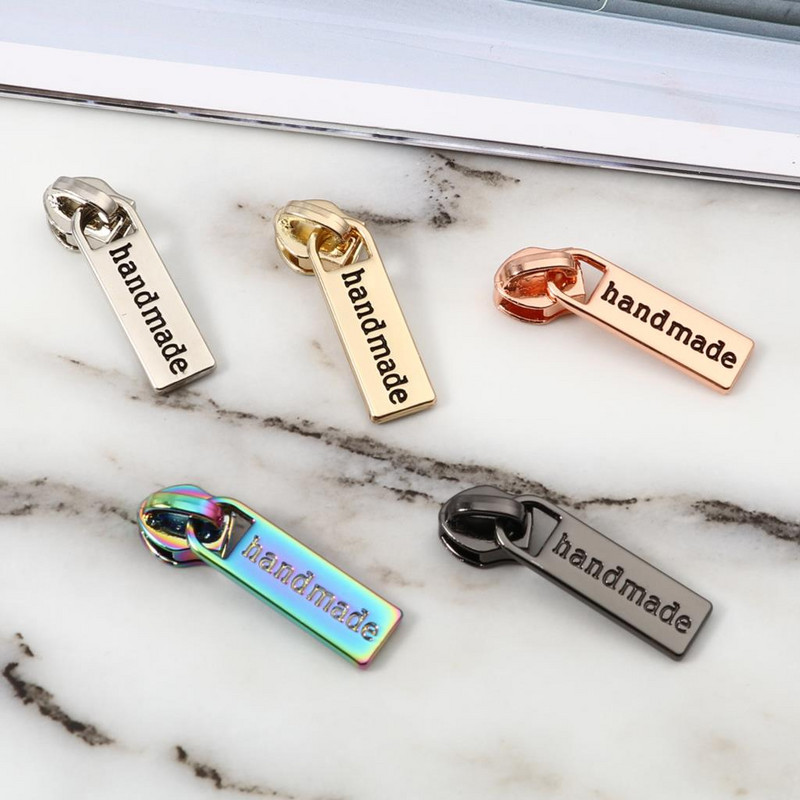 5 buc. Glisoare cu fermoar lucrate manual pentru fermoar din nailon pentru îmbrăcăminte fermoar cap sac de tragere kituri de reparare fermoar accesorii de cusut bricolaj 3.7x1cm