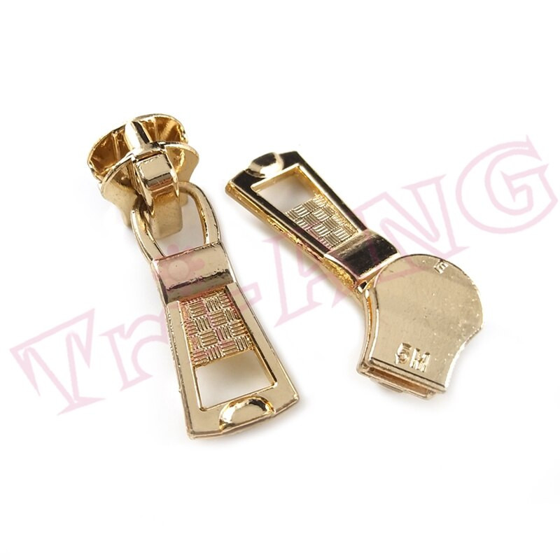 20 ks/sada, pokovované zlaté farby, 5# kovové zipsy s malými a veľkými úchytkami