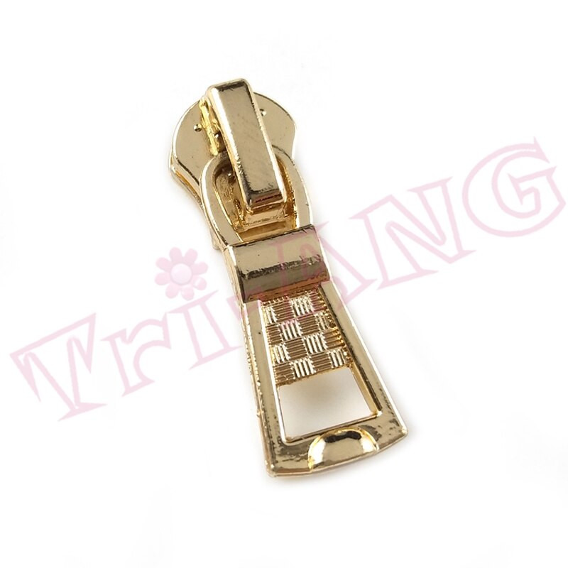 20 ks/sada, pokovované zlaté farby, 5# kovové zipsy s malými a veľkými úchytkami