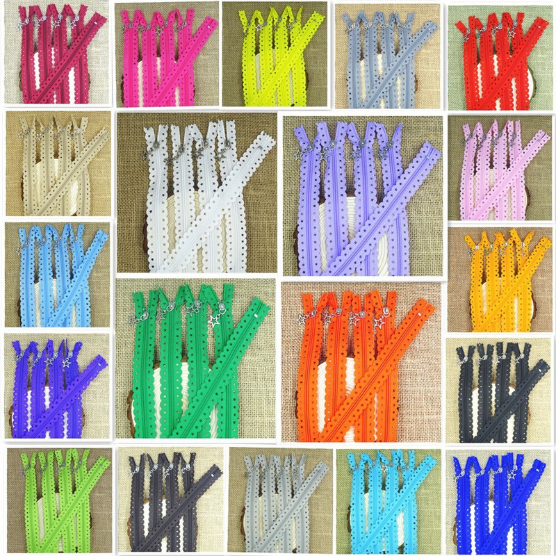 5/10buc 3 # Star Dantela 30CM-40CM (12 inch-16 inch) Nailon Fermoar Cusut Croitorie Imbracaminte 20 de culori