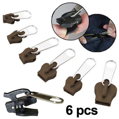6pcs/lot Universal Fix A Zipper Repair Kit Replacement Zip Slider Teeth Fix Any Zipper Magic Instant Slider Zipper For Sewing