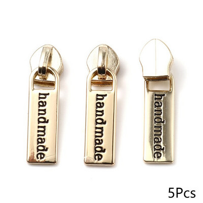 5 buc. Glisoare cu fermoar din metal lucrate manual pentru fermoar din nailon 5# Fermoare pentru îmbrăcăminte Seturi de reparare a sacului de extragere a capului Accesorii de cusut DIY 3,7x1cm