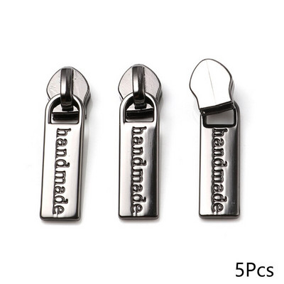 5 buc. Glisoare cu fermoar din metal lucrate manual pentru fermoar din nailon 5# Fermoare pentru îmbrăcăminte Seturi de reparare a sacului de extragere a capului Accesorii de cusut DIY 3,7x1cm