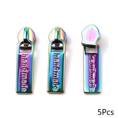 5 buc. Glisoare cu fermoar din metal lucrate manual pentru fermoar din nailon 5# Fermoare pentru îmbrăcăminte Seturi de reparare a sacului de extragere a capului Accesorii de cusut DIY 3,7x1cm