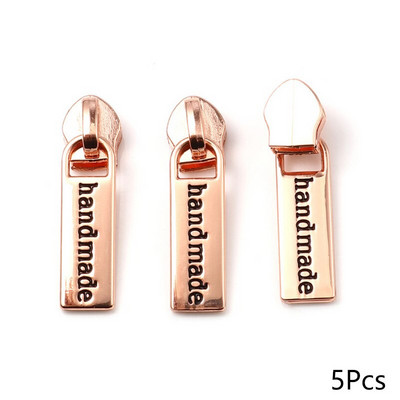 5 buc. Glisoare cu fermoar din metal lucrate manual pentru fermoar din nailon 5# Fermoare pentru îmbrăcăminte Seturi de reparare a sacului de extragere a capului Accesorii de cusut DIY 3,7x1cm