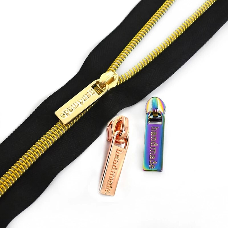 5 buc. Glisoare cu fermoar din metal lucrate manual pentru fermoar din nailon 5# Fermoare pentru îmbrăcăminte Seturi de reparare a sacului de extragere a capului Accesorii de cusut DIY 3,7x1cm