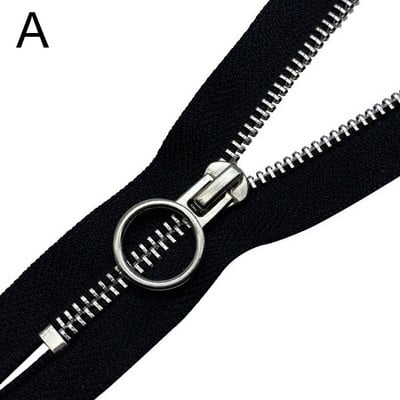 1 ks 20 cm 5# Jednoduchý posuvník Zips s otvoreným koncom a O-krúžkovou hlavou s automatickým uzamykaním Kovové zipsy na páperovú bundu, kabát, tašku, šijacie príslušenstvo pre domácich majstrov