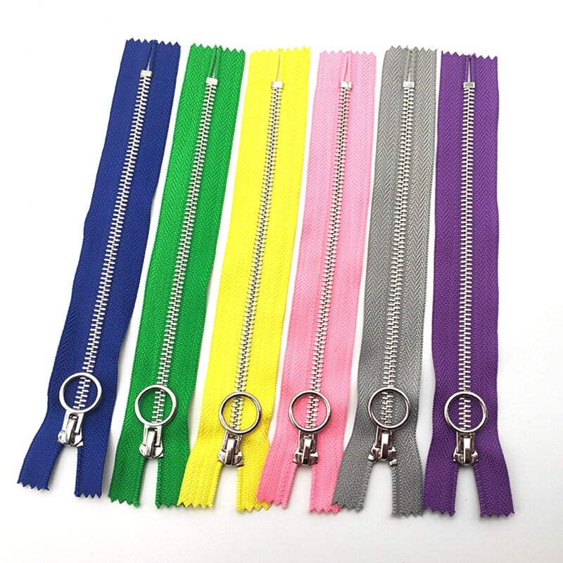 1 ks 20 cm 5# Jednoduchý posuvník Zips s otvoreným koncom a O-krúžkovou hlavou s automatickým uzamykaním Kovové zipsy na páperovú bundu, kabát, tašku, šijacie príslušenstvo pre domácich majstrov