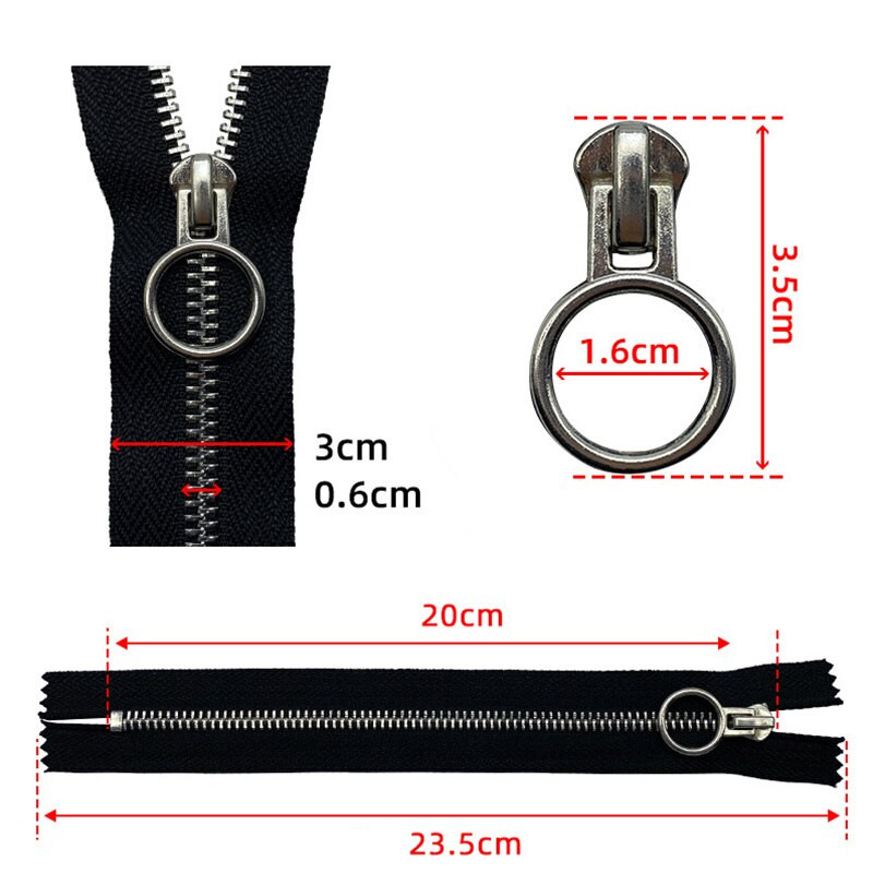 1 ks 20 cm 5# Jednoduchý posuvník Zips s otvoreným koncom a O-krúžkovou hlavou s automatickým uzamykaním Kovové zipsy na páperovú bundu, kabát, tašku, šijacie príslušenstvo pre domácich majstrov