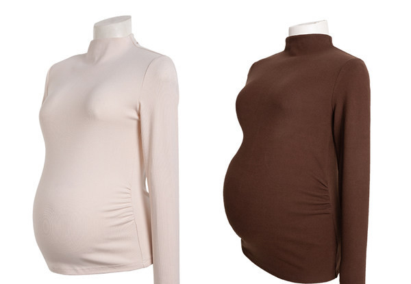 Μπλούζα εγκυμοσύνης με ψηλό γιακά