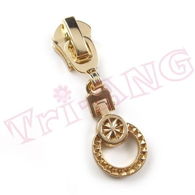 20 ks/sada, lesklé okrúhle kovové zipsy s 5# jazdcami