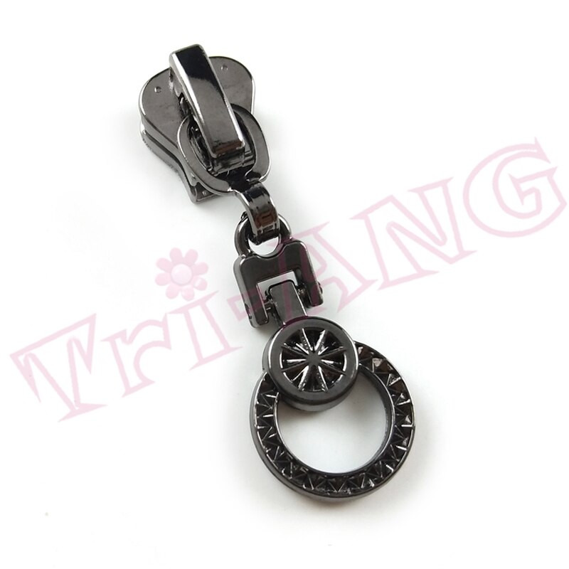 20 ks/sada, lesklé okrúhle kovové zipsy s 5# jazdcami