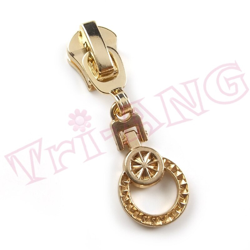 20 ks/sada, lesklé okrúhle kovové zipsy s 5# jazdcami