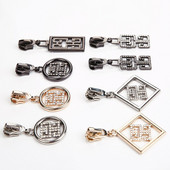 2 ks 5# Kovový nylonový zips Lesklý diamantový zips Topánky Kabelka Oblečenie Zips Nahradiť DIY Okrúhly štvorcový dutý sťahovák zipsu