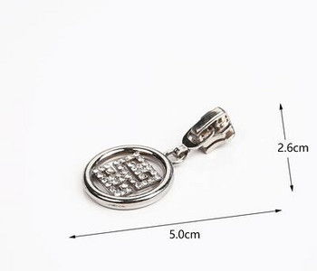 2 ks 5# Kovový nylonový zips Lesklý diamantový zips Topánky Kabelka Oblečenie Zips Nahradiť DIY Okrúhly štvorcový dutý sťahovák zipsu