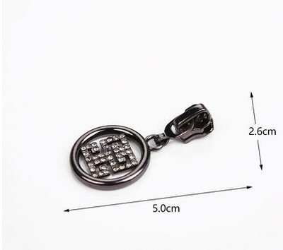 2 ks 5# Kovový nylonový zips Lesklý diamantový zips Topánky Kabelka Oblečenie Zips Nahradiť DIY Okrúhly štvorcový dutý sťahovák zipsu