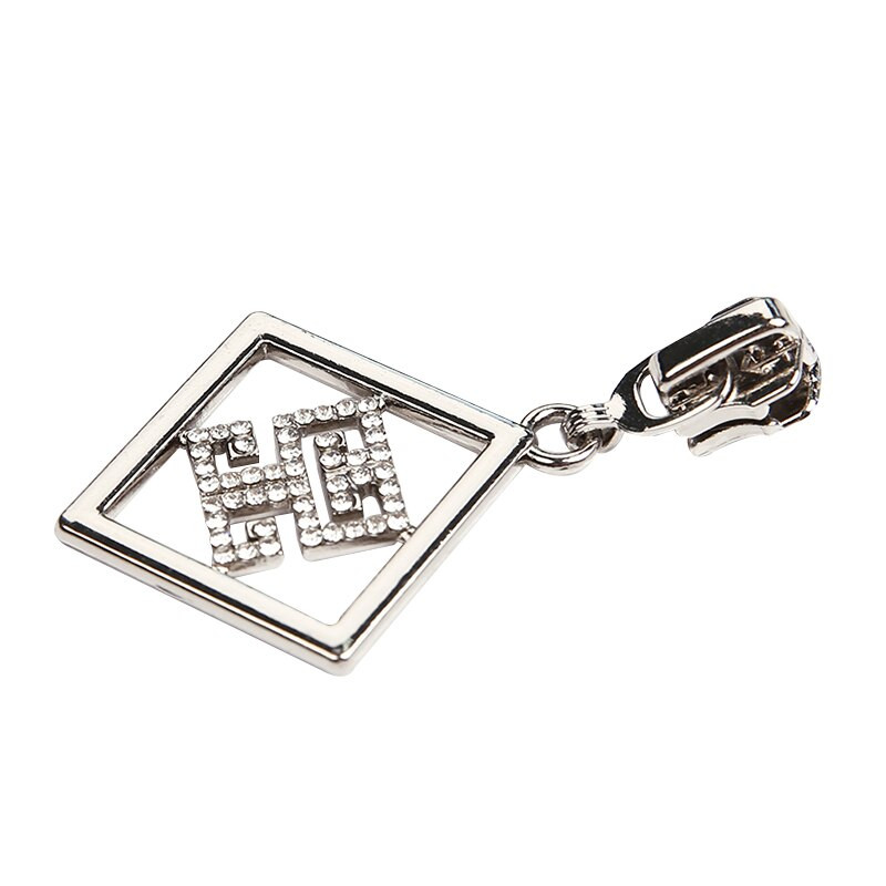 2 ks 5# Kovový nylonový zips Lesklý diamantový zips Topánky Kabelka Oblečenie Zips Nahradiť DIY Okrúhly štvorcový dutý sťahovák zipsu