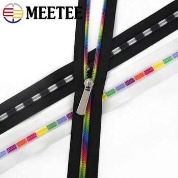 4/8 μέτρα 5# Rainbow Nylon Zipper Μαύρη πλαστική ταινία με φερμουάρ για ράψιμο DIY ενδυμάτων τσάντα ρούχων Αξεσουάρ κιτ επισκευής ραπτικής