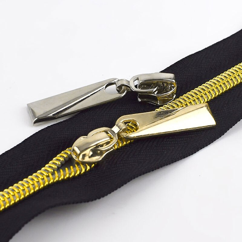 5# Metaliniai užtrauktukai Galvos Auksas Sidabras Juodi Slankikliai Užtrauktukai „Pasidaryk pats“ Rankų darbo siuvimas Striukė Drabužiai Užtrauktukų priedai Reikmenys