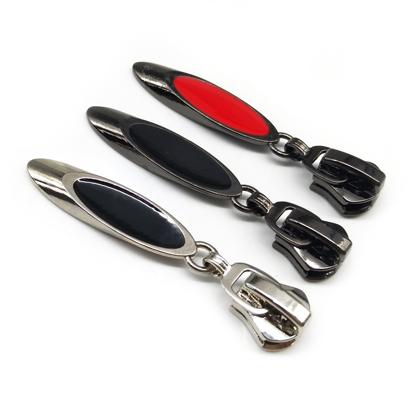 20 ks/sada, nový príchod 2020, červeno-čierno-strieborné, 5 zipsových klzákov, módne šijacie doplnky, voliteľné v 3 farbách