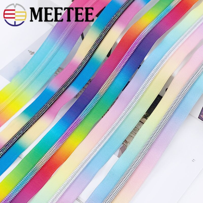 2/5/10 meetrit 5# värvilised nailonist tõmblukuga teibid jope rahakoti jaoks plastikust mähis tõmblukud pagasikott tõmblukk DIY rõivaste õmblustarvikud