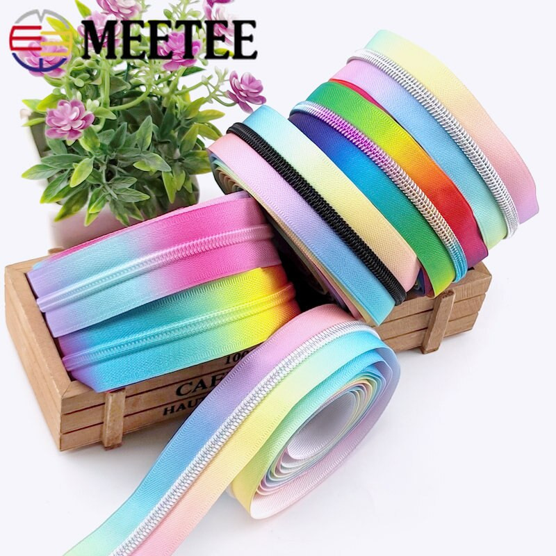 2/5/10 meetrit 5# värvilised nailonist tõmblukuga teibid jope rahakoti jaoks plastikust mähis tõmblukud pagasikott tõmblukk DIY rõivaste õmblustarvikud